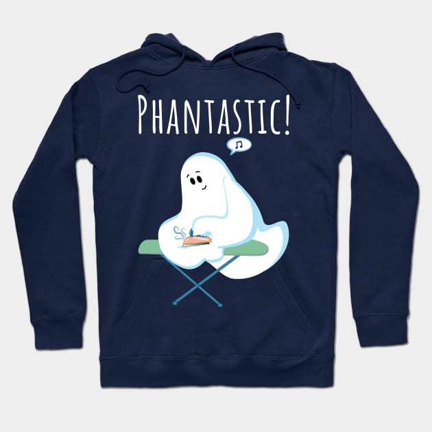 Cute Phantom Ghost Irons His Wrinkles For Halloween Hoodie by brodyquixote